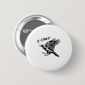 Funny Crow F-Caw-F Essential Minimal Clean Button (Vorne & Hinten)