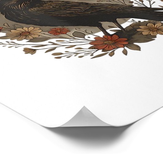 Funny Crow F-Caw-F Humor Gothic Essential Trendy S Poster (Ecke)