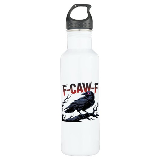 Funny Crow F-Caw-F Raven Classic Cool Unique Edelstahlflasche (Vorderseite)