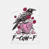 Funny Crow F-caw-f Valentines Day Black Bird Fcawf Fleecedecke (Vorderseite)