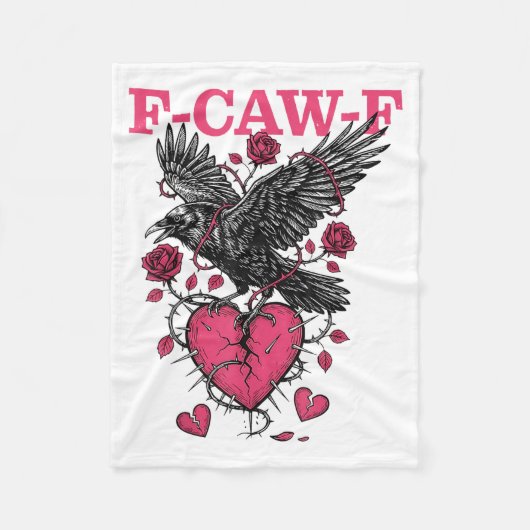 Funny Crow F-caw-f Valentines Day Black Bird Fcawf Fleecedecke (Vorderseite)