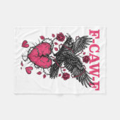 Funny Crow F-caw-f Valentines Day Black Bird Fcawf Fleecedecke (Vorderseite (Horizontal))