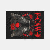 Funny Crow F-caw-f Valentines Day Black Bird Fcawf Fleecedecke (Vorderseite (Horizontal))