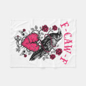 Funny Crow F-caw-f Valentines Day Black Bird Fcawf Fleecedecke (Vorderseite (Horizontal))
