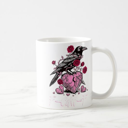 Funny Crow F-caw-f Valentines Day Black Bird Fcawf Kaffeetasse (Rechts)