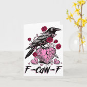 Funny Crow F-caw-f Valentines Day Black Bird Fcawf Karte (Gelbe Blume)