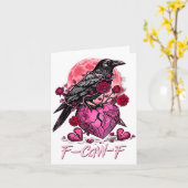 Funny Crow F-caw-f Valentines Day Black Bird Fcawf Karte (Gelbe Blume)