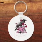 Funny Crow F-caw-f Valentines Day Black Bird Fcawf Schlüsselanhänger (Vorderseite)