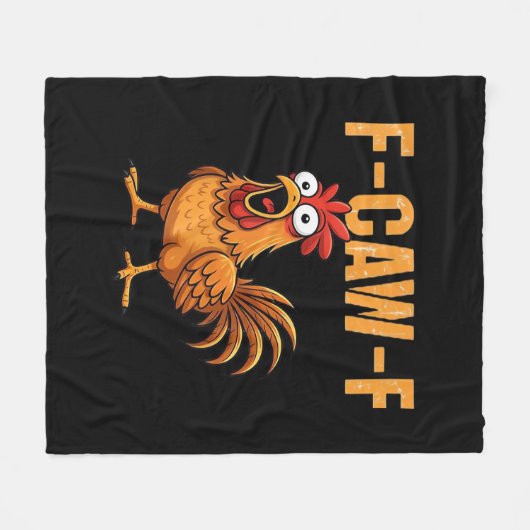 Funny Crow Humor Gothic F-Caw-F Fleecedecke (Vorderseite (Horizontal))