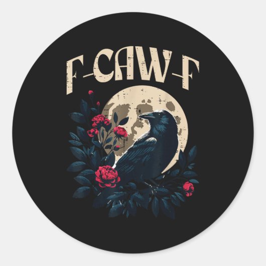 Funny Crow Meme Caw Women Kids Boys Men Girls Yout Runder Aufkleber (Vorderseite)