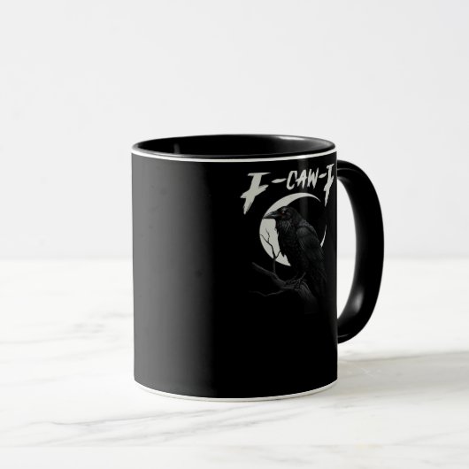 Funny Crow Retro Classic Style Tasse (VorderseiteRechts)