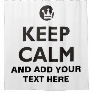 Funny Crown black & BEHALTEN CALM + text Duschvorhang