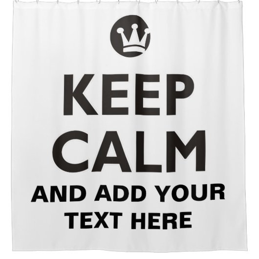 Funny Crown black & BEHALTEN CALM + text Duschvorhang (Vorderseite)