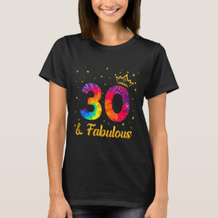 Funny Crown Gefärbte Krawatte 30. 30 Jahre alt T-Shirt