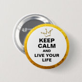 Funny Crown gold & BEHALTEN CALM + Text Button (Vorne & Hinten)