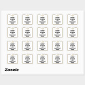 Funny Crown gold & BEHALTEN CALM + Text Quadratischer Aufkleber (Blatt)