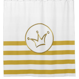 Funny Crown Gold + Ihr Backgr. Ideen Duschvorhang