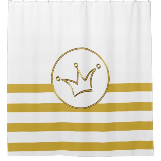 Funny Crown Gold + Ihr Backgr. Ideen Duschvorhang (Vorderseite)
