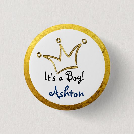 Funny Crown Gold + Ihr Backgr. & Text Button (Vorderseite)