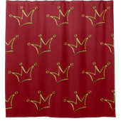 Funny Crown Gold + Ihr Backgr. & Text Duschvorhang (Vorderseite)