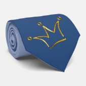 Funny Crown Gold + Ihr Backgr. & Text Krawatte (Gerollt)