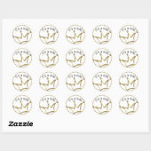 Funny Crown Gold + Ihr Backgr. & Text Runder Aufkleber (Blatt)