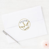 Funny Crown Gold + Ihr Backgr. & Text Runder Aufkleber (Umschlag)