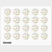 Funny Crown Gold + Ihr Backgr. & Text Runder Aufkleber (Blatt)