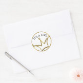 Funny Crown Gold + Ihr Backgr. & Text Runder Aufkleber (Umschlag)