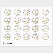 Funny Crown Gold + Ihr Backgr. & Text Runder Aufkleber (Blatt)