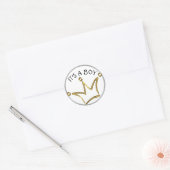 Funny Crown Gold + Ihr Backgr. & Text Runder Aufkleber (Umschlag)