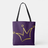 Funny Crown Gold + Ihr Backgr. & Text Tasche (Rückseite)