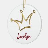 Funny Crown Gold + Ihr Rückgrat. Text Keramikornament (Links)