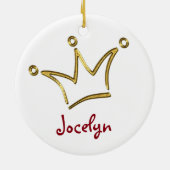 Funny Crown Gold + Ihr Rückgrat. Text Keramikornament (Hinten)