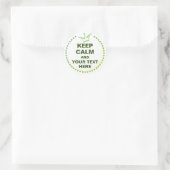 Funny Crown Green & BEHALT CALM + text Runder Aufkleber (Tasche)