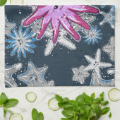 Funny Crown of Thorns Starfish mit einem Spiegel Küchentuch (Gefaltet)