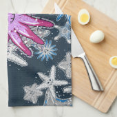 Funny Crown of Thorns Starfish mit einem Spiegel Küchentuch (Viertel Falte)