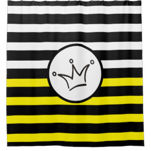 Funny Crown schwarz + dein Backgr. Ideen Duschvorhang