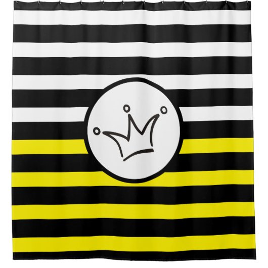 Funny Crown schwarz + dein Backgr. Ideen Duschvorhang (Vorderseite)
