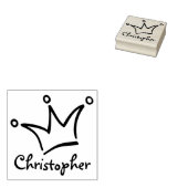 Funny Crown schwarz + dein Backgr. Name Gummistempel (Stempel)