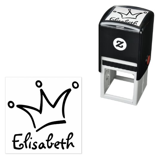 Funny Crown schwarz + dein Backgr. Name Permastempel (Beispiel)