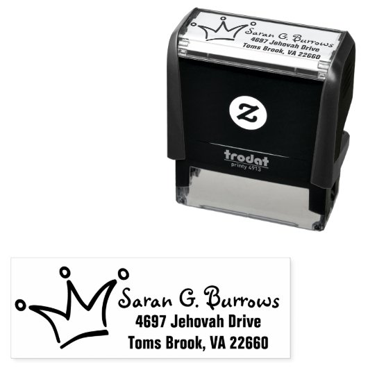 Funny Crown schwarz + dein Backgr. Name Permastempel (Beispiel)