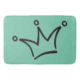 Funny Crown schwarz + dein Backgr. & Text Badematte