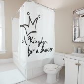 Funny Crown schwarz + dein Backgr. & Text Duschvorhang (Beispiel)