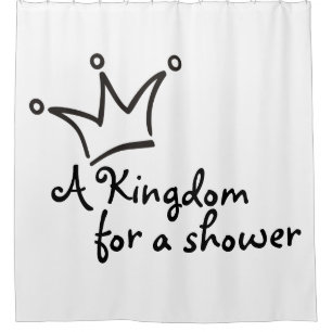 Funny Crown schwarz + dein Backgr. & Text Duschvorhang