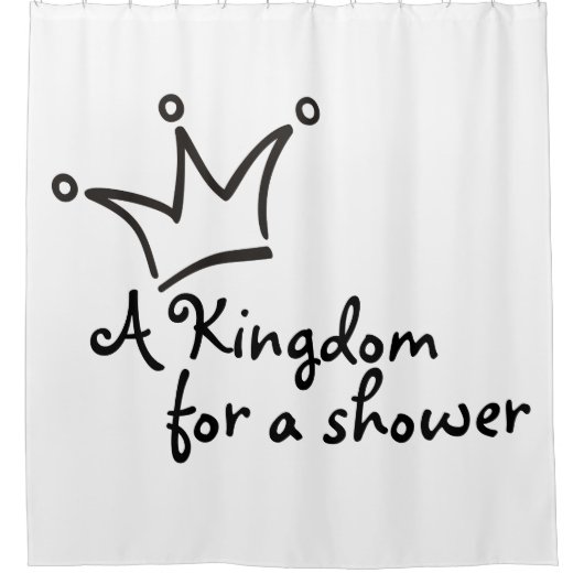 Funny Crown schwarz + dein Backgr. & Text Duschvorhang (Vorderseite)