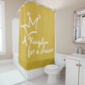 Funny Crown weiß + Ihr Backgr. & Text Duschvorhang (Beispiel)