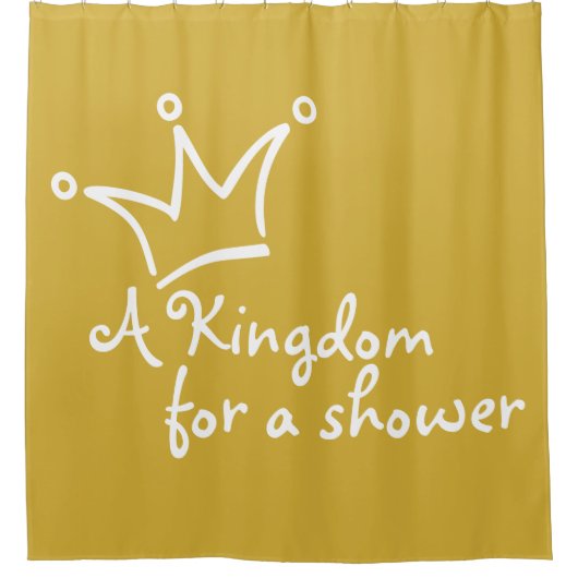 Funny Crown weiß + Ihr Backgr. & Text Duschvorhang (Vorderseite)