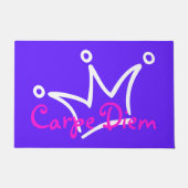 Funny Crown weiß + Ihr Backgr. & Text Fußmatte (Vorderseite)