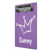 Funny Crown weiß + Ihr Backgr. & Text Mini Klemmbrett (Gewinkelt2)